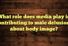 What role does media play in contributing to male delusions about body image?